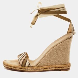 Marc Jacobs Open Toe Ankle Tie Espadrille Wedge Size Eu 40/ US 10
